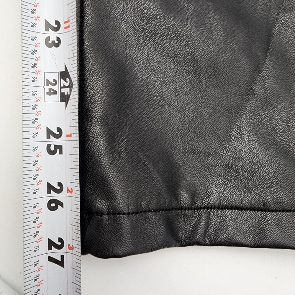Abercrombie & Fitch Women 90's Straight Ultra High Black Vegan Leather Pant READ - Picture 8 of 10
